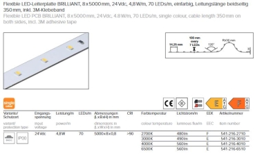 Flex-Streifen BRILLIANT, 5m, CRI90, 24V, 70 LEDs/m