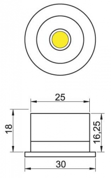 LED-Spot, 10°, 25mm Einbau-Druchm.