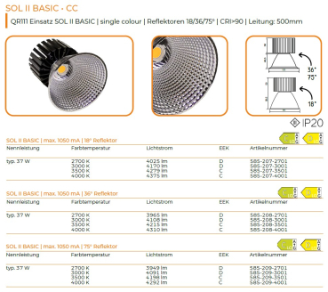 LED High Power Einsatz 111mm, 18° für EB-Strahler