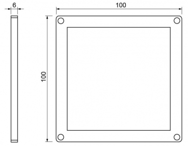 Mini-LED-Panel als flache Aufbauleuchte, 100 x 100mm, 12V, 3W