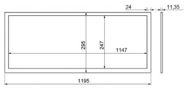 LED-Panel EUROPE, 1195 x 295, Neutralweiss, UGR 19