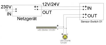Verbindung LED-Trafo mit Sensor Switch 01