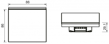 DALI Touch-Controller für Schalterdose, 2-kanalig, je Zone vier DALI-Adressen, 2 Szenen speicherbar