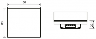 DALI Touch-Controller für Schalterdose, 4-kanalig, je Zone vier DALI-Adressen, 10 Verläufe