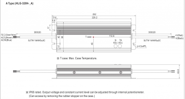 Netzgerät IP67, HLG-320H-24B, 24Vdc, 320W,  Dimmfunktion