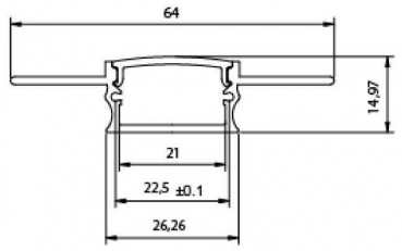 COMPACT STUCCO, Alu-Profil + PMMA-Abdeckung opal satiniert