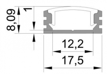 Superflaches LED-Profil, 1m Länge, inkl. Abdeckung