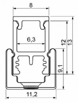 Schmales LED-Profil 2,0m, inkl. Abdeckung, Zubehör