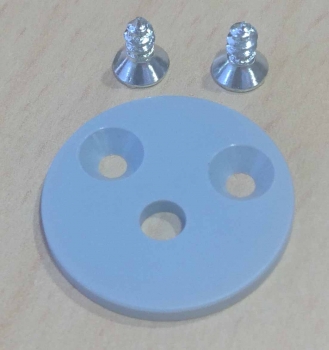 Endstück SPHERE, silberfarbig, mit Kabelloch, mit Schrauben