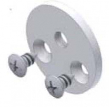 Endstück SPHERE, silberfarbig, mit Kabelloch, mit Schrauben