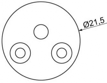 Endstück SPHERE, silberfarbig, mit Kabelloch, mit Schrauben