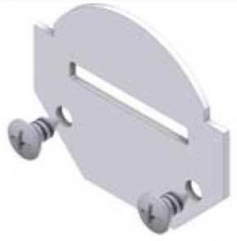 Endstück SOLID LINE, silberfarbig, mit Kabelloch, mit Schrauben