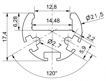 Alu-Profil SPHERE eloxiert