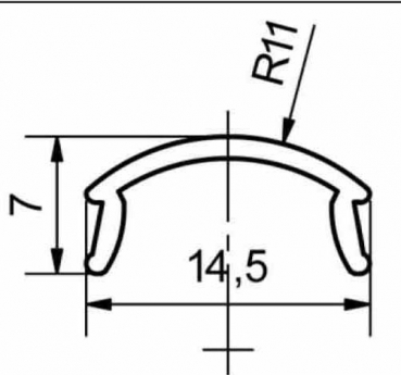 Polycarbonat-Profil gewölbt, opal satiniert