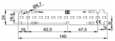 LIVING-Z SMD-FR4-Leiterplatte, 140x24mm, 2-6,8W, 350-1050mA