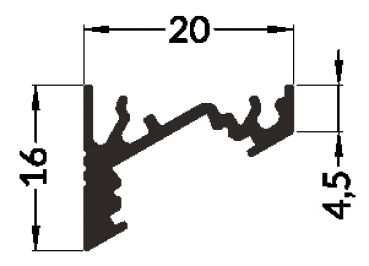 Variabler Inox-Halter für LED Eckprofil CORNER 60/30