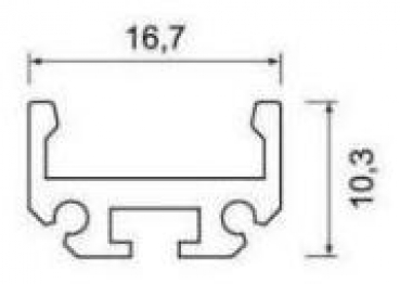 Alu-Profil eloxiert, B. 16,7mm