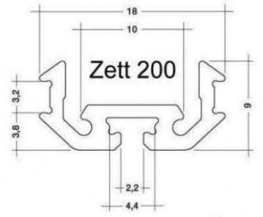 Alu-Eck-Profil ZETT 200 eloxiert