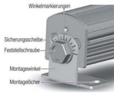 Montagewinkel für LED Kühlprofil ZETT-22W mit Scheibe und Schraube