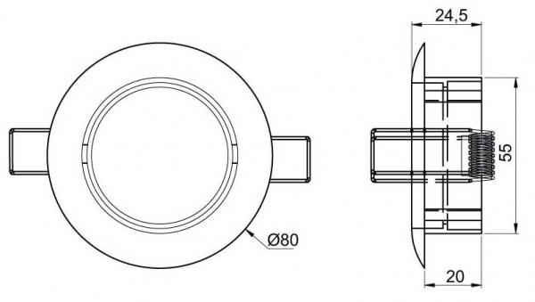 Masse Halogen / LED EInbaustrahler ohne Leuchtmittel, starr