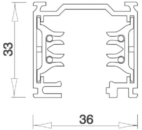 3-Phasen-Schienensystem, 1m Profilschiene