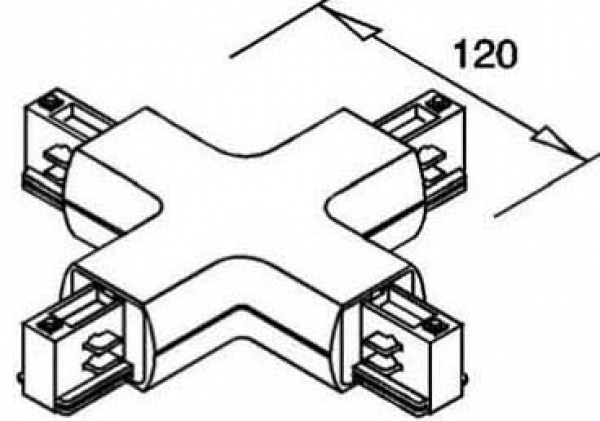 Kreuzverbinder, 3-Phasen-Schienensystem