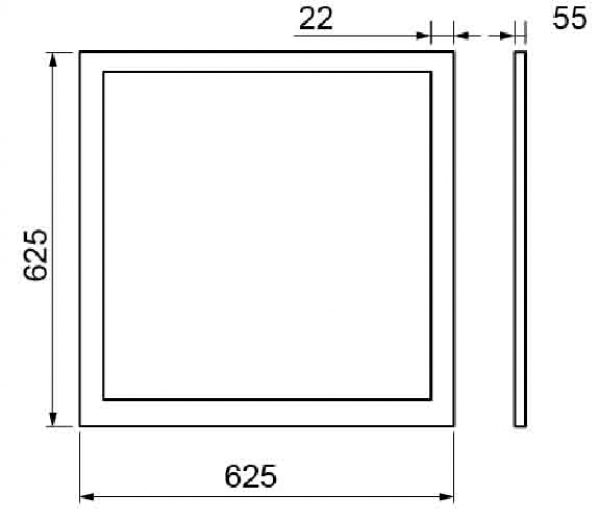 Deckenaufbaurahmen für LED-Panel GERMANY mit 620 x 620mm, Magnetverschluss