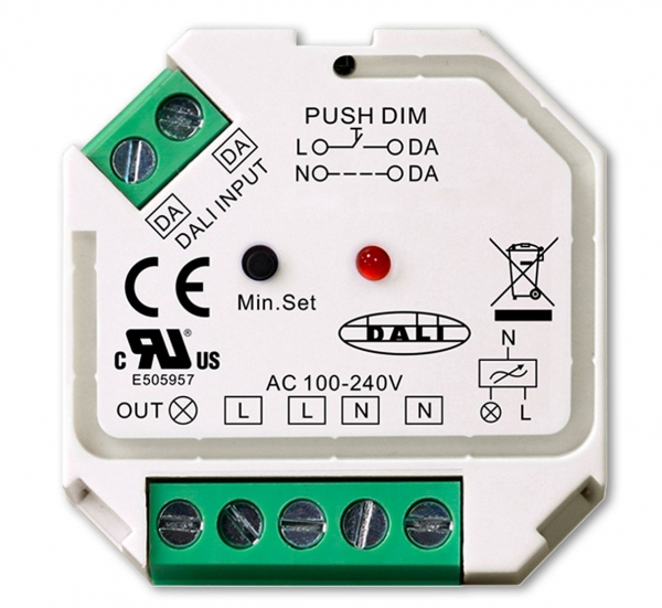 Universal Dimmer DALI-2 DT6, Push Taster