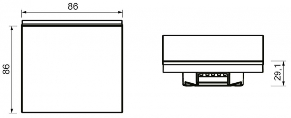 DALI Touch-Controller für Schalterdose, 1-kanalig, je Zone vier DALI-Adressen/Gruppen