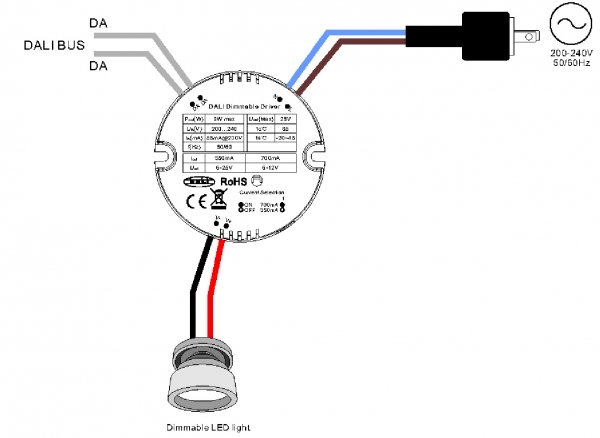 DALI-Netzgerät 9W, 350 oder 700mA Konstantstrom