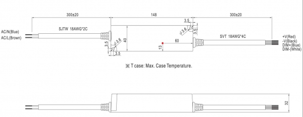 Dimmbarer LED Treiber, UL, AC/DC, 24Vdc, 25W