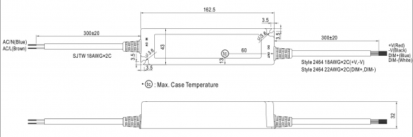 Dimmbarer LED Treiber, UL, AC/DC, 24Vdc, 40W