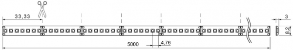 Flexible LED-Leiterplatte 5m, IP62, 24V, 14,4W/m, 210 LED/m