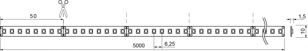 Flex-Streifen FULL SPECTRUM, 5m, CRI95, 24V, 160 LED/m, 19,2W/m
