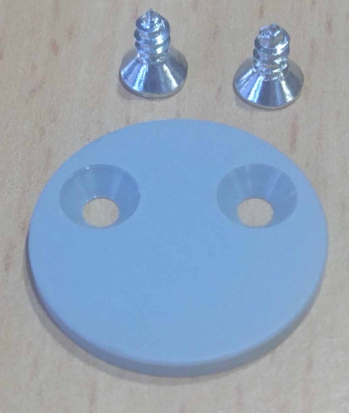 Endstück SPHERE, silberfarbig, ohne Kabelloch, mit Schrauben