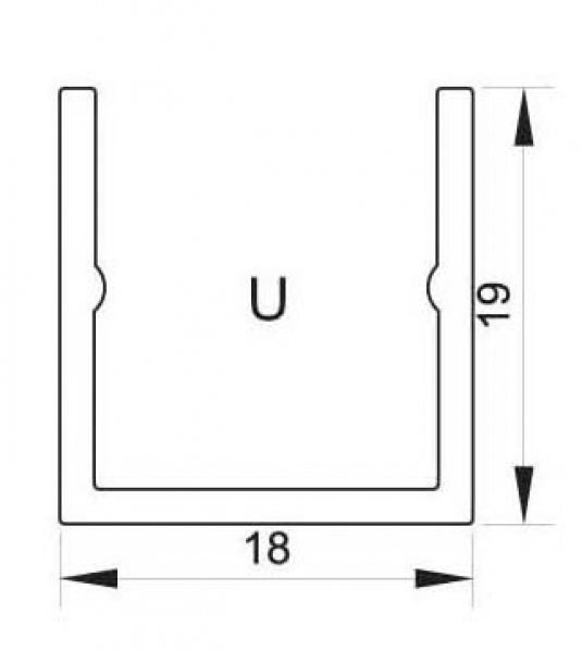 Alu-U-Kombiprofil eloxiert