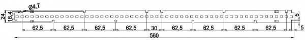 LIVING-Z SMD-FR4-Leiterplatte, 560x24mm, 8-27W, 350-1050mA